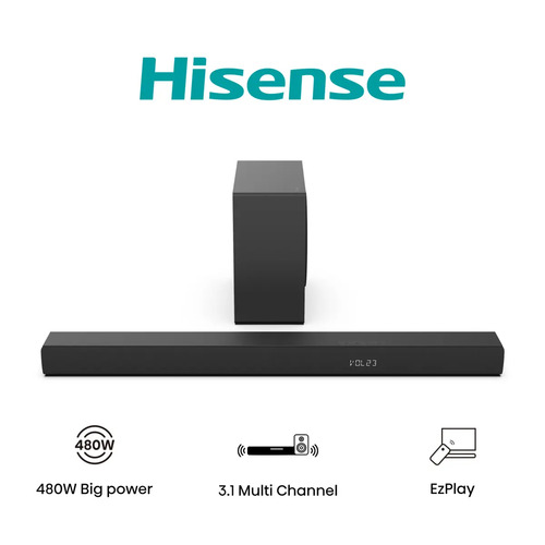 Саундбар Hisense HS3100, 3.1 канала, 480 Вт, Bluetooth, HDMI, черный