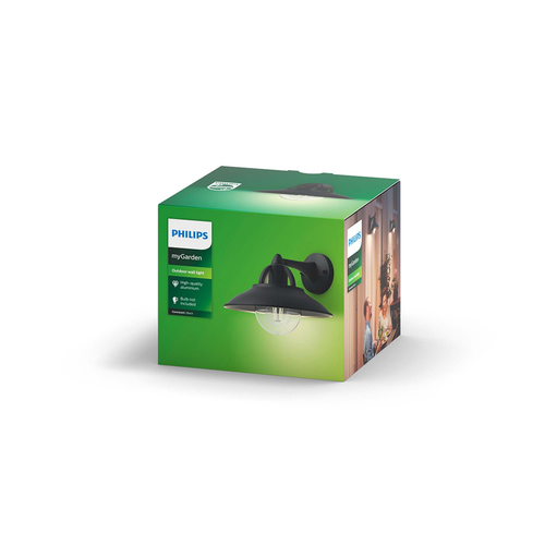 Philips Cormorant wall lantern black 1x42W 230V – Foto 5 von 6