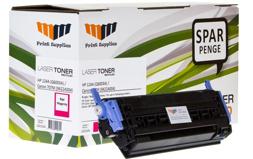 MM Magenta Laser Toner - HP 124A (Q6003A) / Canon CRT-707M (9422A004) - For HP Color LaserJet / Canon LBP