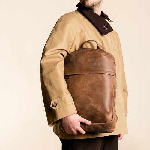 Accezz Leather Laptop rugzak 16 inch - Cognac, afbeelding 3