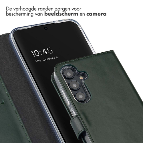 Selencia Echt Lederen Bookcase Samsung Galaxy S24 FE - Groen, afbeelding 3