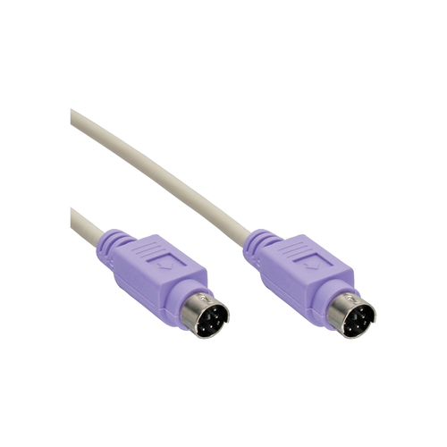 Product image: InLine PS/2 Cable male / male grey with purple plug 2m