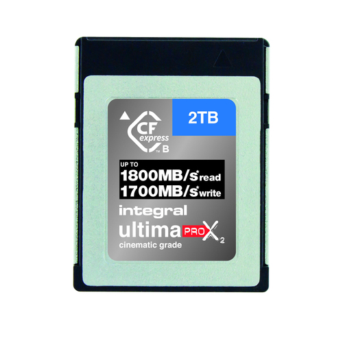 Integral 2TB CFEXPRESS MEMORY CARD 2.0 TYPE B UP TO R-1800 W-1700 MBS SUSTAINED WRITE - 1300MBS CINEMATIC SILVER 12K 0-70C TBW 1200 – image 2