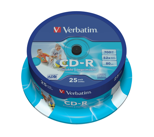 Verbatim CD-R AZO Wide Inkjet Printable 700 MB 52x 25 pcs