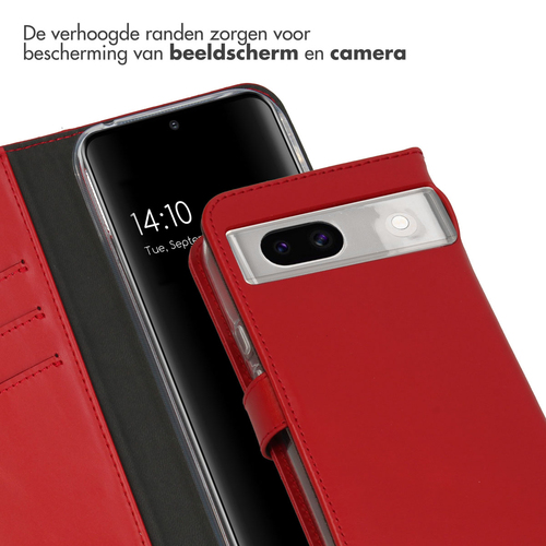Selencia Echt Lederen Bookcase Google Pixel 8a - Rood, afbeelding 4