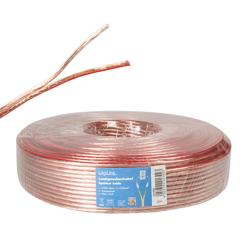 LogiLink Speakerkabel, 2x2.50 mm2, 50 m transparant, afbeelding 3