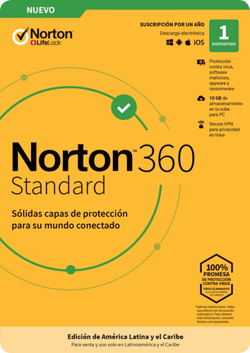 Norton 360 Standard Seguridad de antivirus Base Español 1 licencia(s) 1 año(s) imagen 1