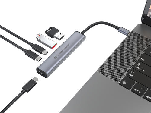 Conceptronic HUBBIES22G 4-Port USB 3.2 Gen 1 Hub, 2 x USB-C & 2 x USB-A Ports, 5Gbps, USB-C PD – image 4
