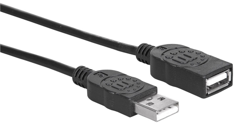 Manhattan Cable alargador USB-A a USB-A, 1 m, macho a hembra, 480 Mbps (USB 2.0), negro, garantía de por vida, equivalente a USBEXTAA3BK imagen 2