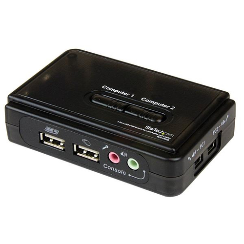 StarTech.com 2 Port USB VGA KVM - Single VGA - Hot-key & Audio Support - 2048x1536 @60Hz KVM - KVM Video (SV211KUSB) KVM / audio-switch Desktop