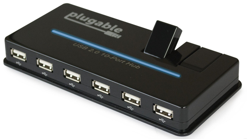 Plugable Technologies USB Hub, 10 Port - USB 2.0 with – image 1