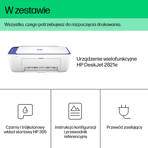 HP Inc. Urządzenie wielofunkcyjne DeskJet 2821e AIO Pr inter 588Q2B