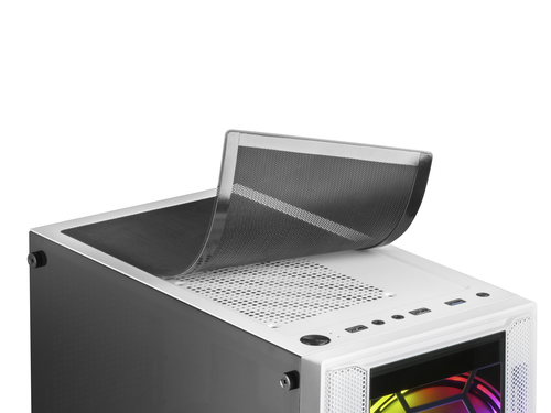 Mars Gaming MC500 ATX PC Case 2 XXL FRGB Fans Window and Grilles White – image 4