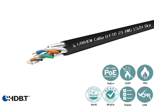 Lanview LVN122433 cable de red Negro 305 m Cat6a U/FTP (STP) Alrededor