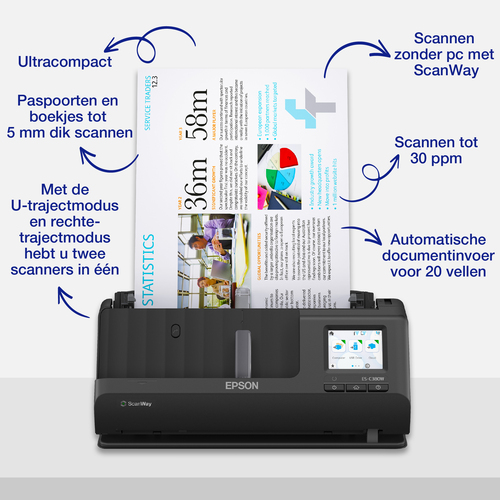 Epson ES-C380W scanner ADF + feuille à feuille - 600 x 600 DPI - A4 - Noir – Photo 4 sur 11
