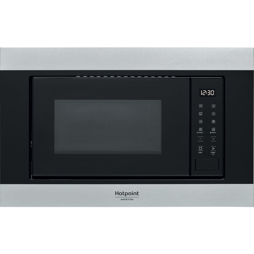 Hotpoint MF20S IX HA.1 Черный, Нержавеющая сталь Обычная (соло) микроволновая печь Встроенный 20 L 900 W