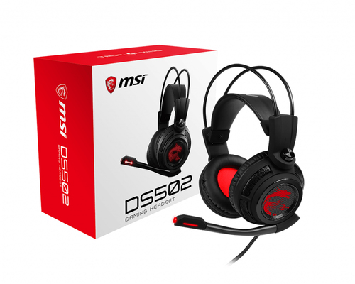 MSI DS502 GAMING HEADSET наушники/гарнитура Проводная Оголовье Игровой Черный, Красный