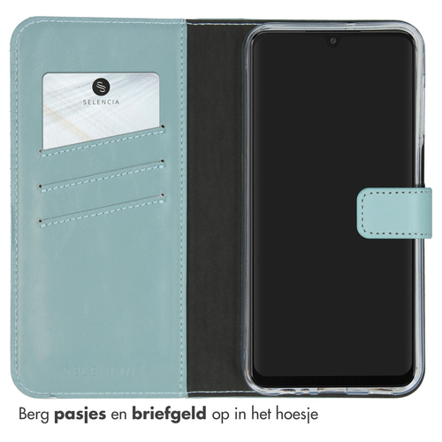 Selencia Echt Lederen Bookcase Samsung Galaxy A15 (5G/4G) - Air Blue, afbeelding 3