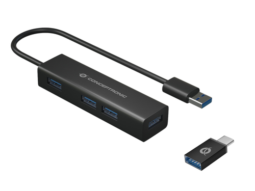 Conceptronic HUBBIES06B хаб-разветвитель USB 3.2 Gen 1 (3.1 Gen 1) Type-A 5000 Мбит/с Черный