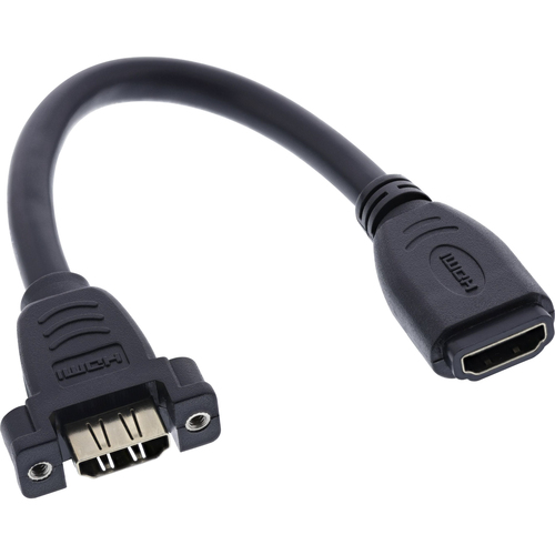 Product image: InLine HDMI Adapter Cable TypeA female/A female w/flange gold plated 4K2K, 0,2m