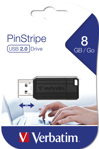 Verbatim 8GB Black Pinstripe USB Drive - image 2