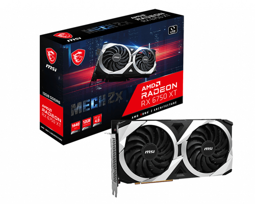 MSI MECH RADEON RX 6750 XT 2X 12G видеокарта AMD 12 GB GDDR6
