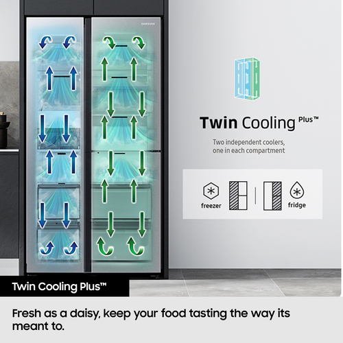 Samsung Bespoke AI Series 7 RS70F67QCTEU American-Style Fridge Freezer - Silver/Grey - image 5