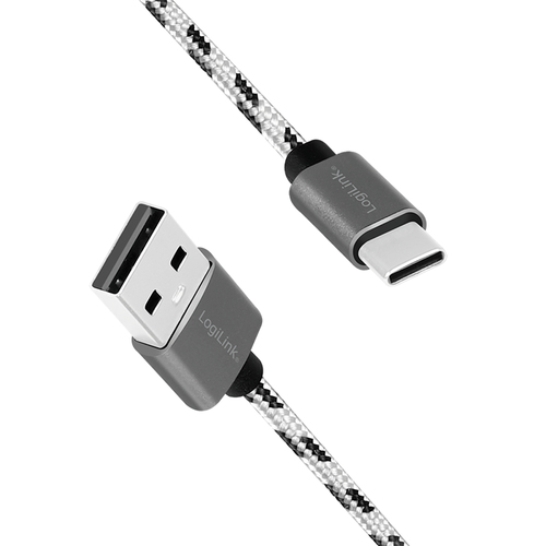 LogiLink CU0201 USB-kabel USB 2.0 USB C USB A Zwart, Wit, afbeelding 3