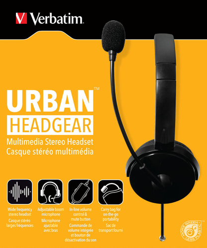 Verbatim 49123 headphones/headset Wired Head-band Calls/Music Black