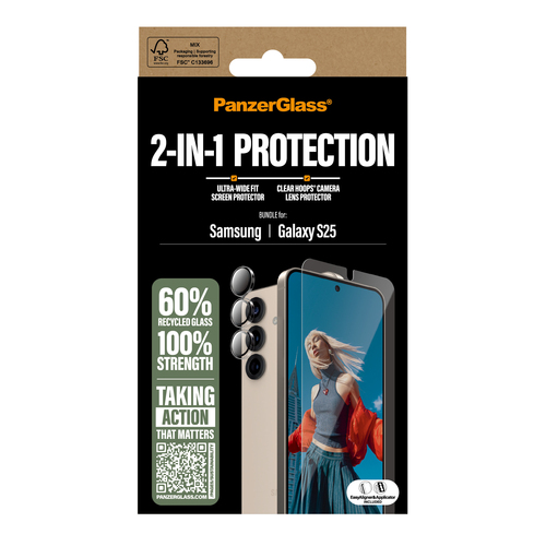 PanzerGlass ® 2-in-1 Protection Bundle Samsung Galaxy S25 Protector de pantalla 1 pieza(s)