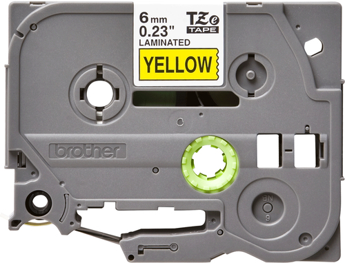 Brother P-Touch TZe Laminated Tape 6mm x 8m Black on Yellow TZE611 - image 2