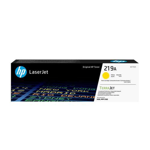HP 219A Original LaserJet Toner Cartridge Yellow W2192A - image 1