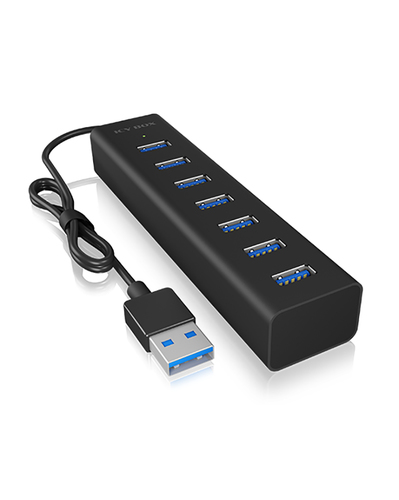 ICY BOX IB-HUB1700-U3 USB 3.2 Gen 1 (3.1 Gen 1) Type-A 5000 Мбит/с Черный