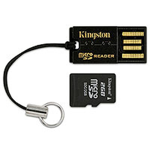Kingston Technology 2GB MicroSD Card, USB microSD/microSDHC Reader