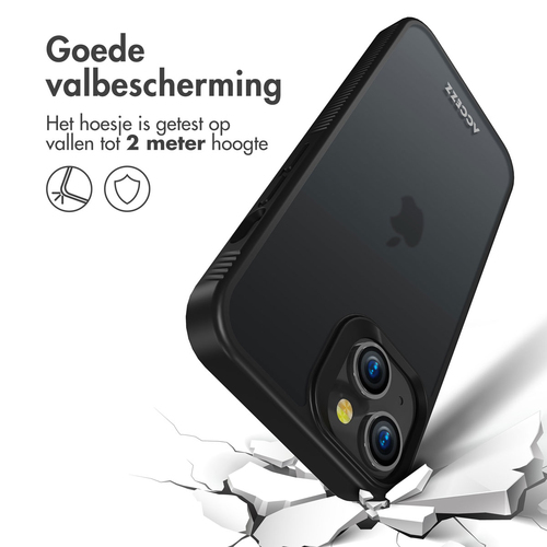 Accezz Rugged Frosted Backcover iPhone 14 - Zwart, afbeelding 4