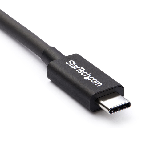 StarTech.com 50cm (1.6ft) Thunderbolt 3 Cable, 40Gbps, 100W PD, 4K/5K Video, Thunderbolt-Certified, Compatible w/ TB4/USB 3.2/DisplayPort Thunderbolt kabel 50cm Sort – billede 2