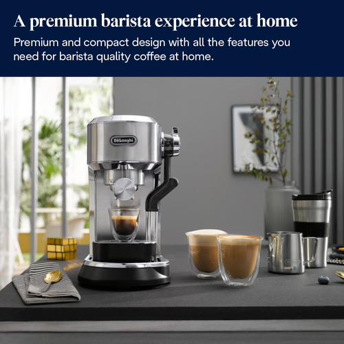 Delonghi De'Longhi Dedica Maestro Espresso Coffee Machine - Stainless Steel - EC950.M, Stainless Steel - image 2