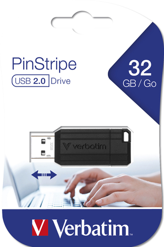 Verbatim 32GB Black Pinstripe USB Drive 49064 - image 3