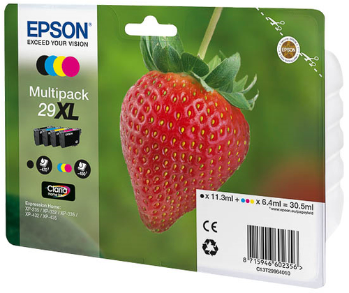 Epson 29XL – Multipack nero + ciano + magenta + giallo originale (Fragola)