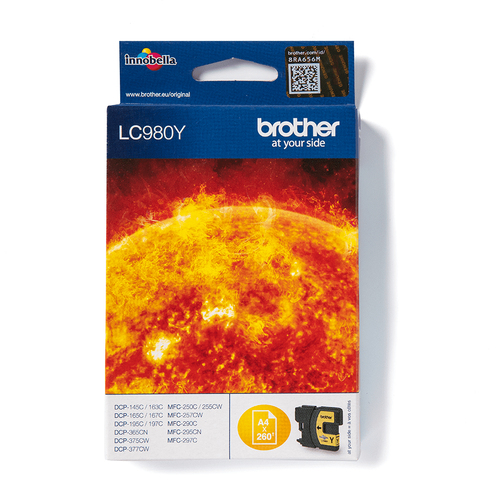 Original Brother LC980Y Yellow Ink Cartridge - image 1