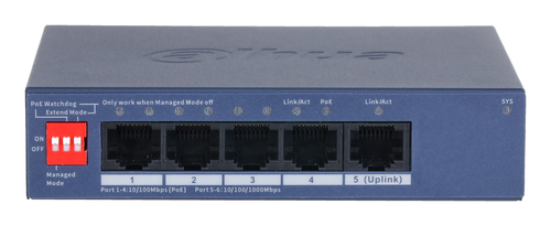 Dahua Technology CS4005-4ET1GT-36 network switch Managed L2 Gigabit Ethernet (10/100/1000) Power over Ethernet (PoE) Blue – image 3