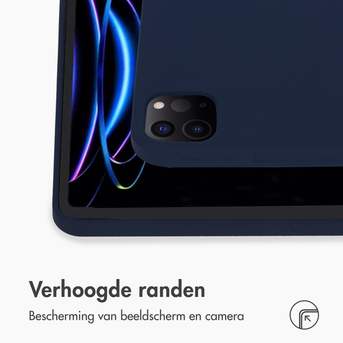 Accezz Liquid Silicone Backcover met penhouder iPad Pro 12.9 (2022) / Pro 12.9 (2021) / Pro 12.9 (2020) Tablethoesje Blauw, afbeelding 6