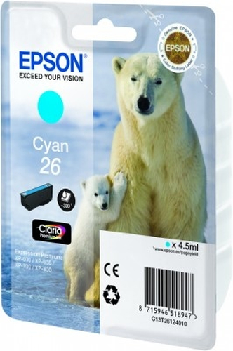 Epson 26 – Cartuccia ciano originale (Orso polare)