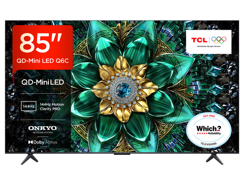 Tcl 85Q6C 2025 85" 4K QD-Mini LED Uhd Smart TV - Black - image 1