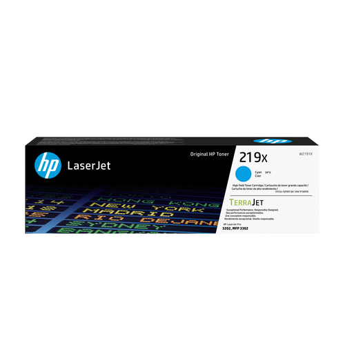 Original HP 219X High Capacity Cyan Toner Cartridge (W2191X) - image 1