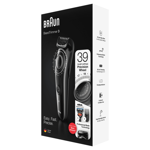Braun Beard Trimmer BT3242 Men Trimmer & Hair Clipper, 39 Length Settings, Black/Grey – image 4