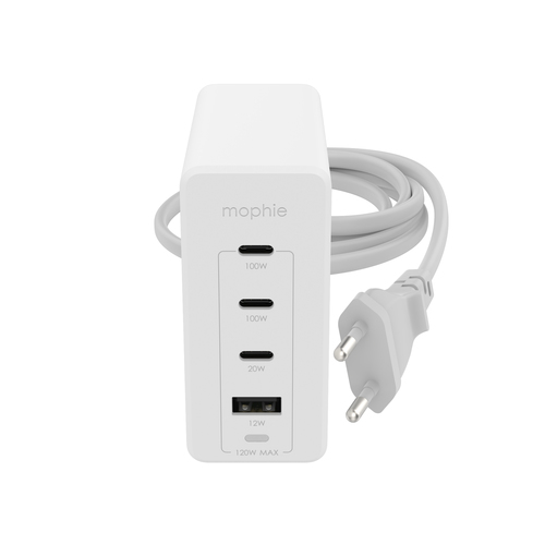 mophie 409909309 зарядное устройство для мобильных устройств Ноутбук, Смартфон, Планшет Белый Кабель переменного тока Быстрая зарядка Для помещений