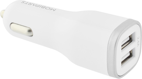 Mobiparts Car Charger Dual USB 2.4A + USB-C Cable White, afbeelding 2