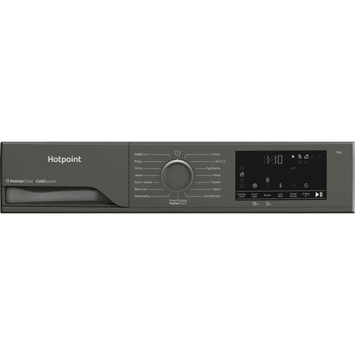 Hotpoint FabricCare C Hsd 82M GG UK 8Kg Heat Pump Tumble Dryer - Dark Grey - A+ Rated, Grey - image 5