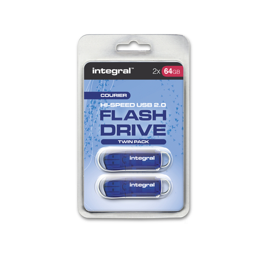 Integral 64GB USB2.0 DRIVE COURIER BLUE TWIN PACK ETAIL – image 5